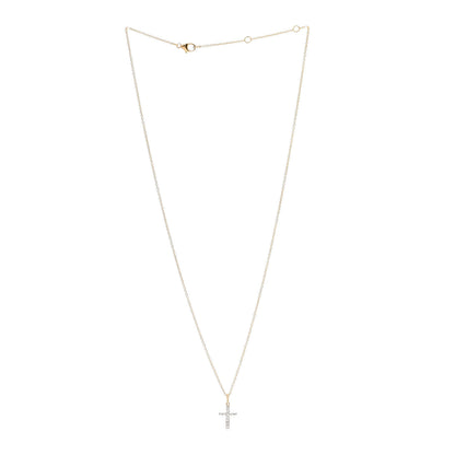 David Yurman 18K Yellow Gold Diamond Cable Collectibles Cross Necklace 3 of 6