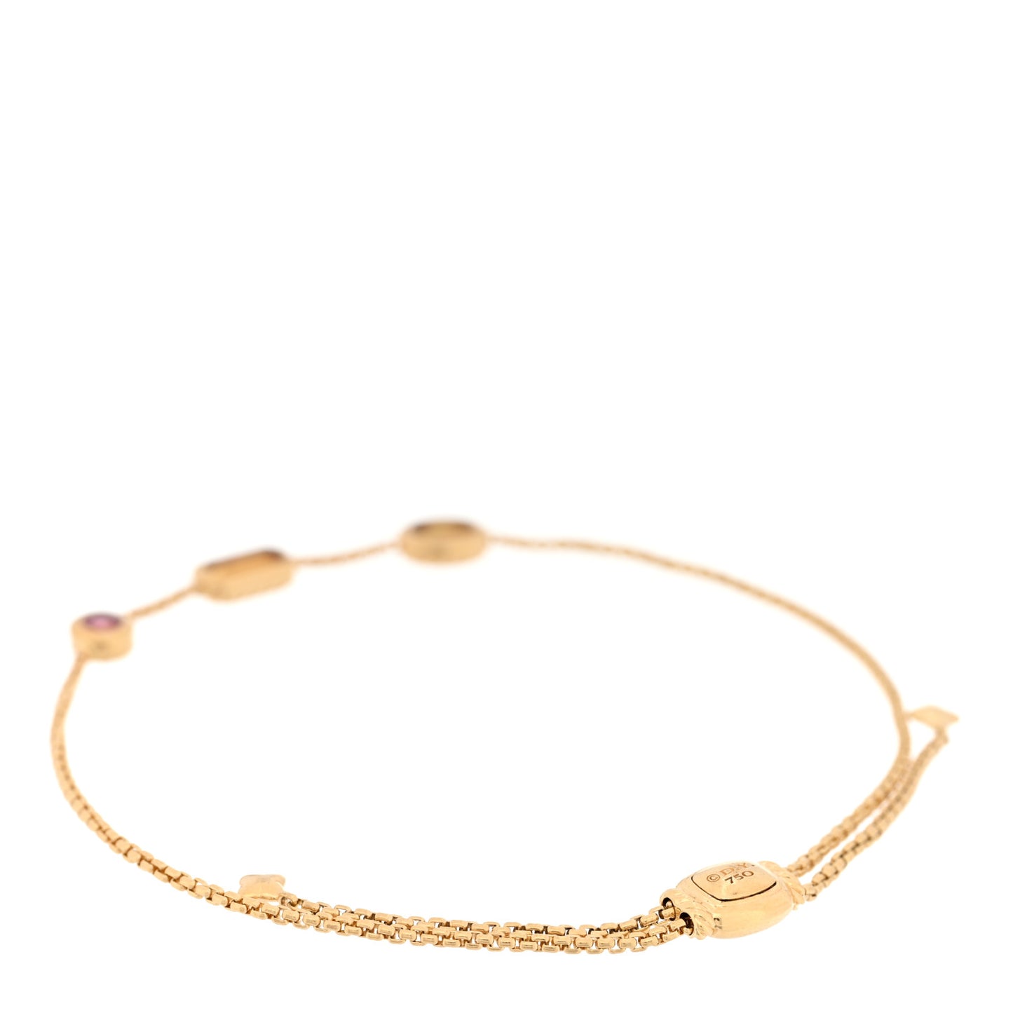 18K Yellow Gold Citrine Yellow Beryl Pink Tourmaline Novella Chain Bracelet
