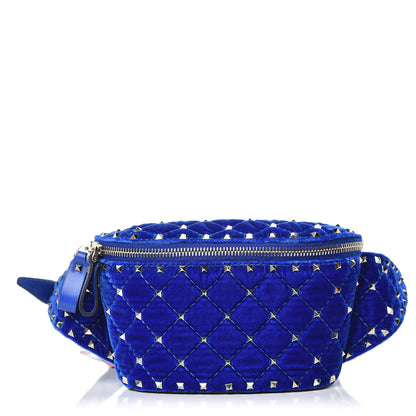 Valentino Garavani Velvet Rockstud Spike Belt Bag 95 Acid Blue 1 of 7
