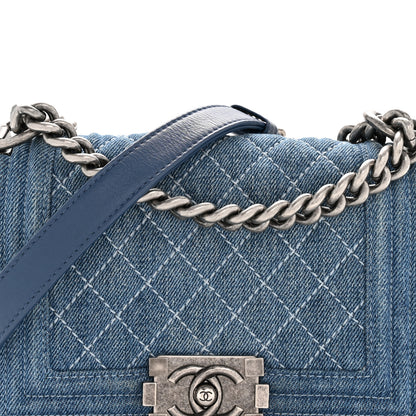 Chanel Denim Quilted Small Boy Flap Blue 8 of 11