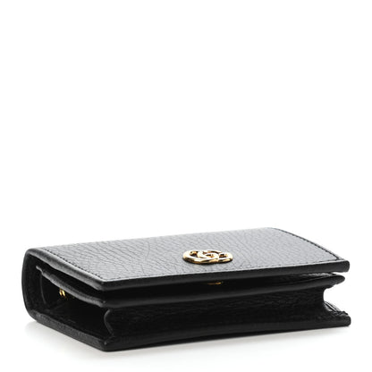 Gucci Pebbled Calfskin GG Marmont Card Case Black 3 of 4