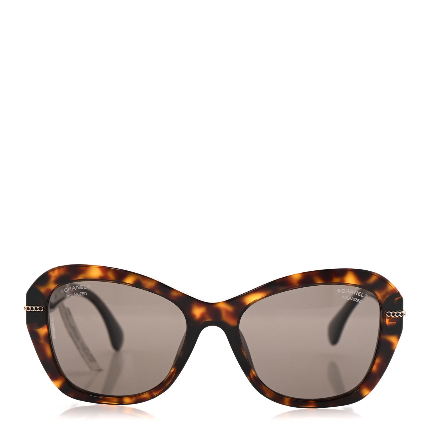 Chanel Acetate Polarized CC Butterfly Sunglasses 5510 Dark Tortoise Dark Tortoise 2 of 8