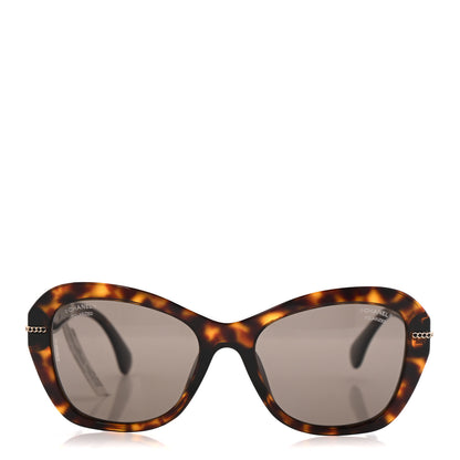 Chanel Acetate Polarized CC Butterfly Sunglasses 5510 Dark Tortoise Dark Tortoise 2 of 8