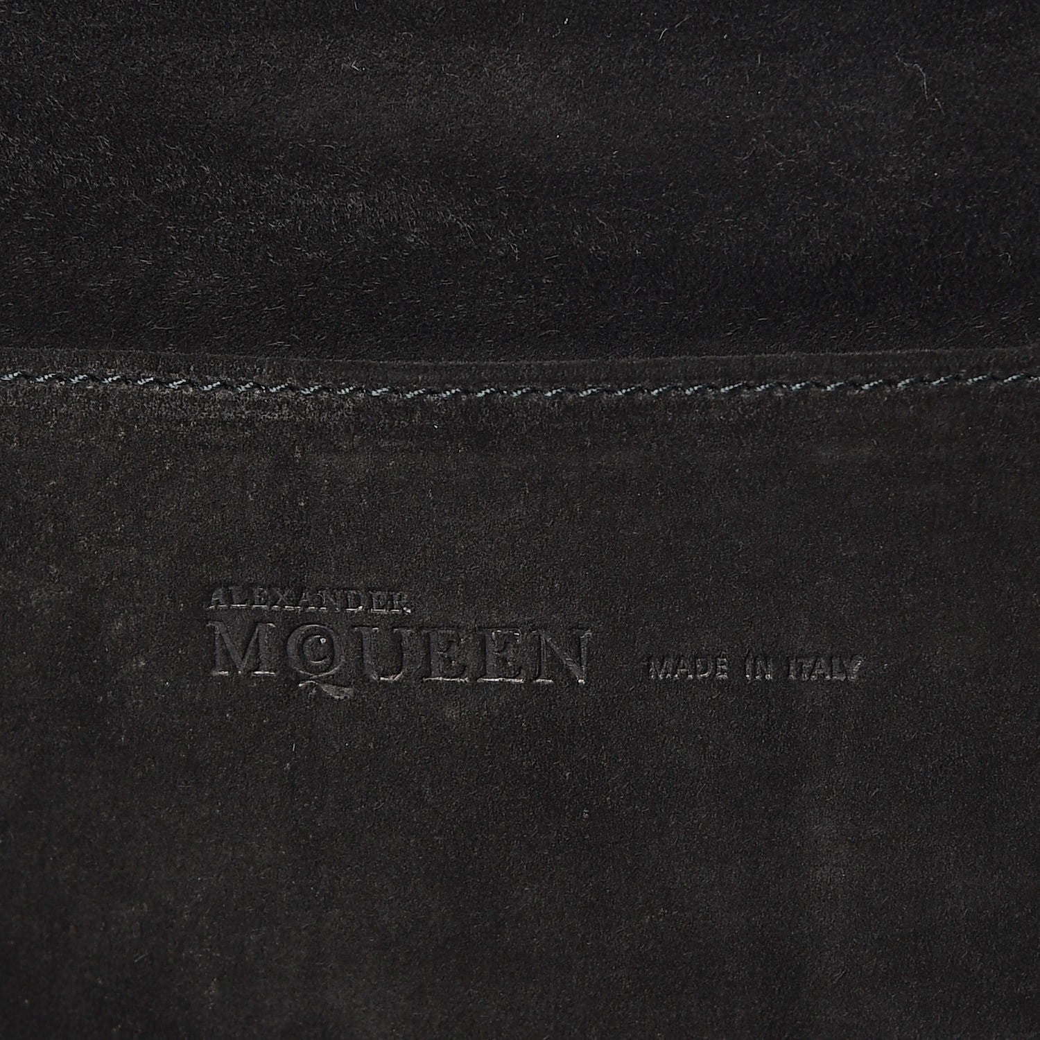 Alexander McQueen Calfskin Crocodile Embossed Large Envelope Clutch Black 6 of 8