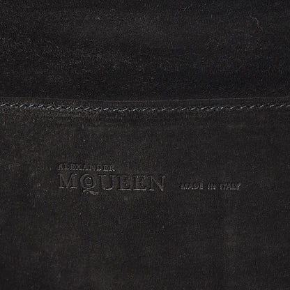 Alexander McQueen Calfskin Crocodile Embossed Large Envelope Clutch Black 6 of 8