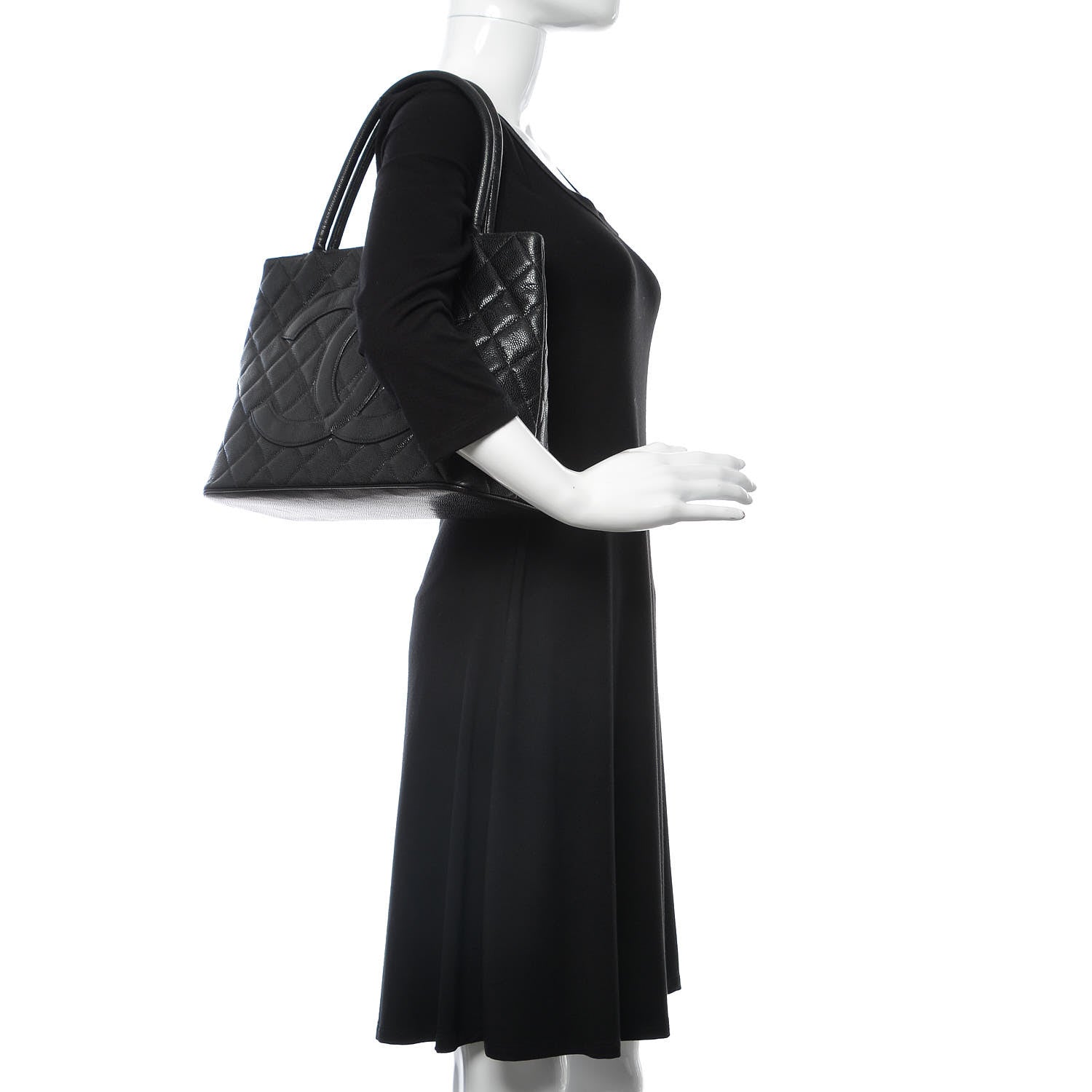 Chanel Caviar Quilted Medallion Tote Black 2 of 13