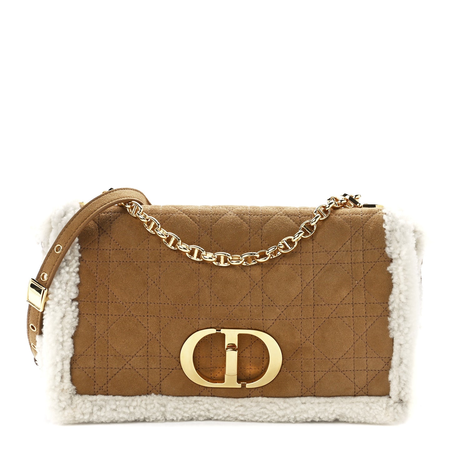 Shearling Cannage Large Caro Bag Camel