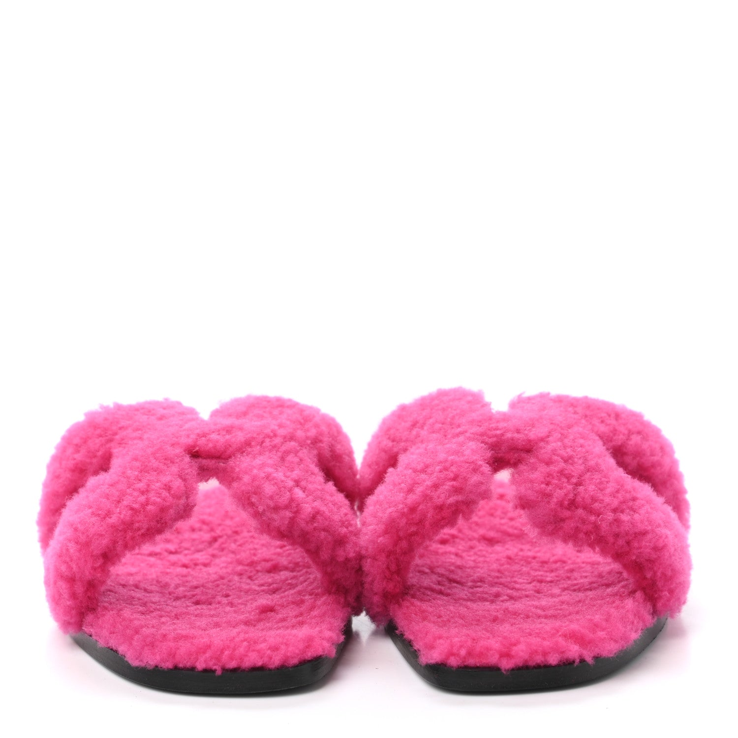 Hermes Woolskin Oran Sandals 37 Rose Fuchsia 2 of 4