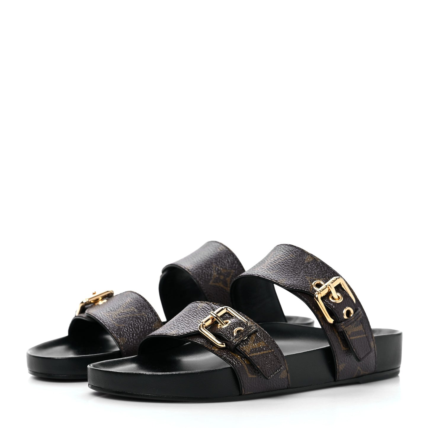 Monogram Bom Dia Mule Sandals 37 Black