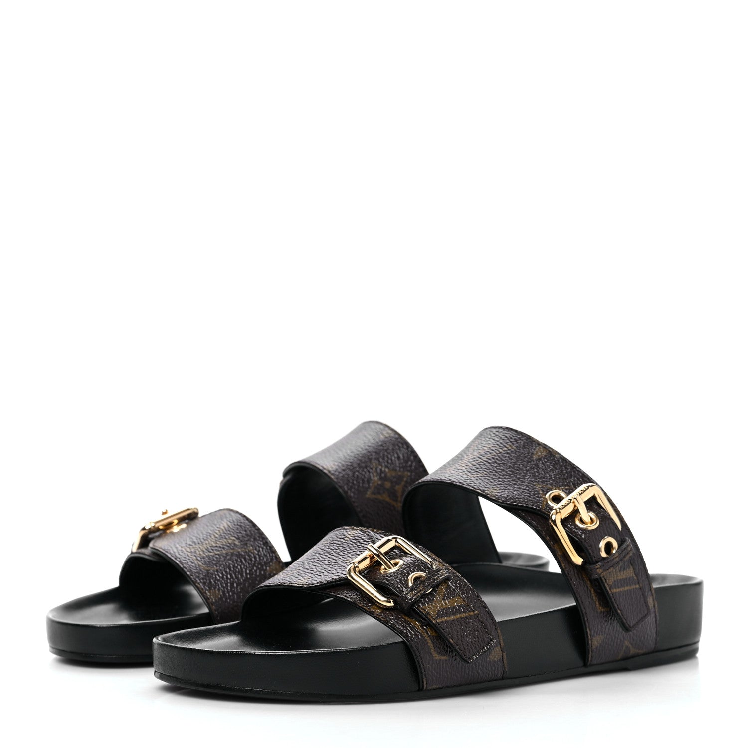 Louis Vuitton Monogram Bom Dia Mule Sandals 37 Black 3 of 8