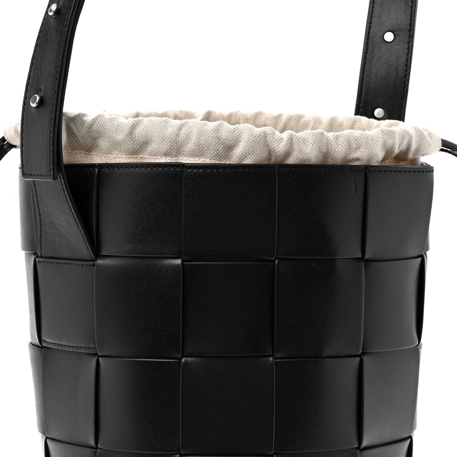 Bottega Veneta Nappa Maxi Intrecciato Cassette Lantern Bucket Bag Black 9 of 11
