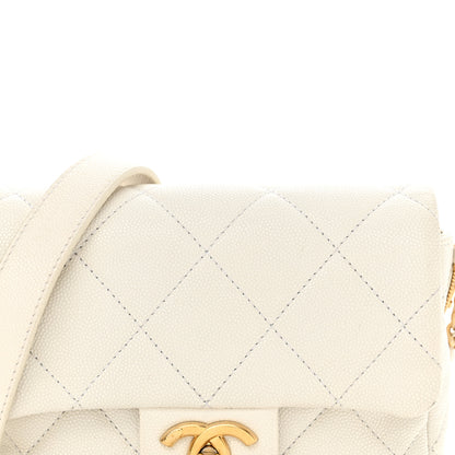 Chanel Caviar Quilted Mini Twist Your Buttons Flap White 8 of 13