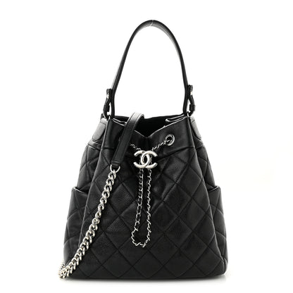 Chanel Caviar Quilted Small Chain Bucket Bag Black 1 of 9