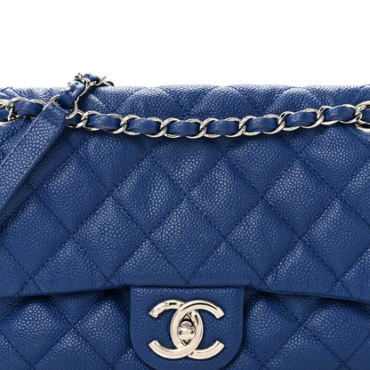Chanel Caviar Quilted Medium Easy Flap Blue 8 of 12