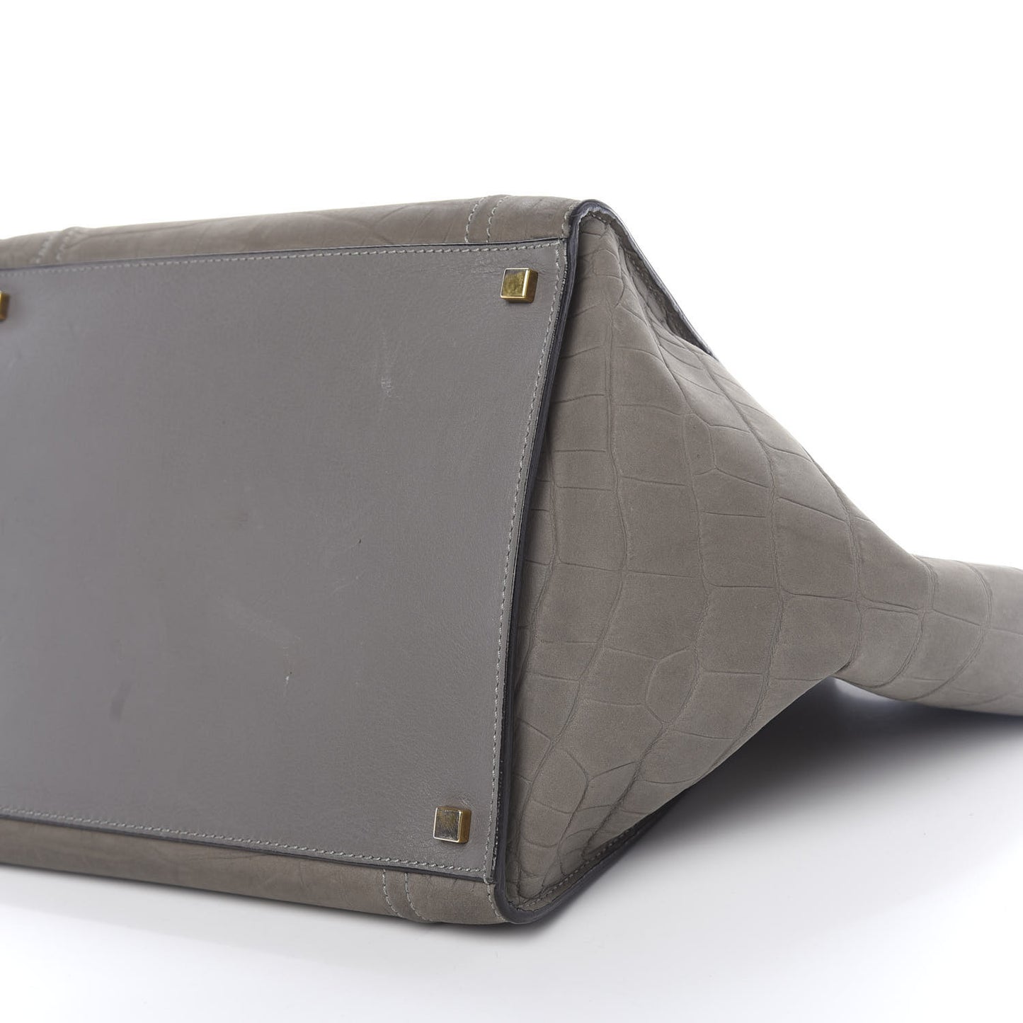 Crocodile Embossed Nubuck Medium Phantom Luggage Grey