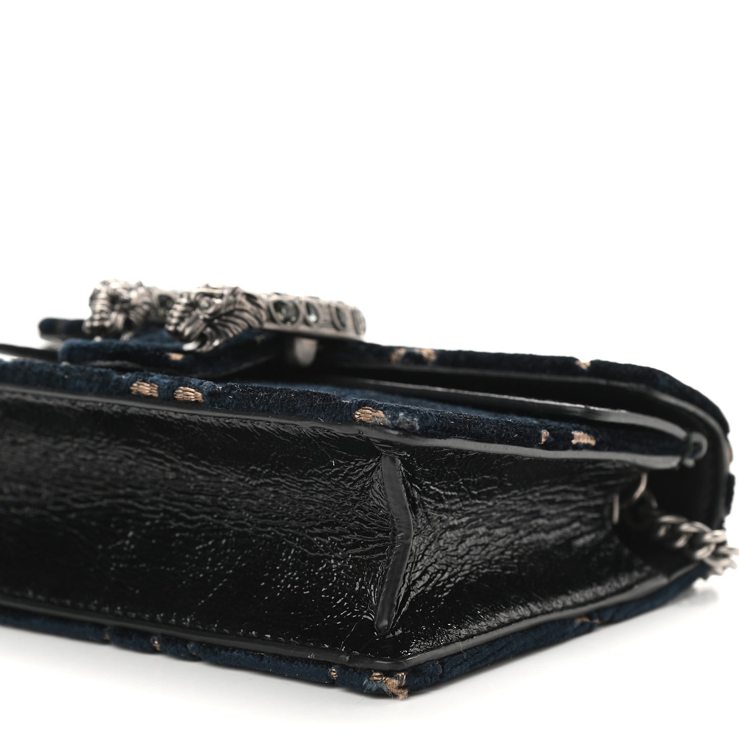 Velvet GG Monogram Super Mini Dionysus Shoulder Bag Blue Beige Black