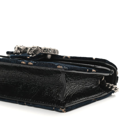 Gucci Velvet GG Monogram Super Mini Dionysus Shoulder Bag Blue Beige Black 8 of 8