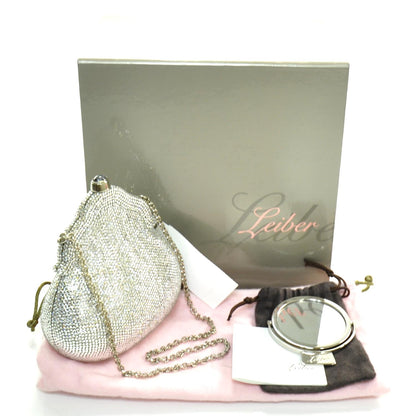 Judith Leiber Swarovski Crystal Chatelaine Minaudiere Evening Bag Silver 3 of 7