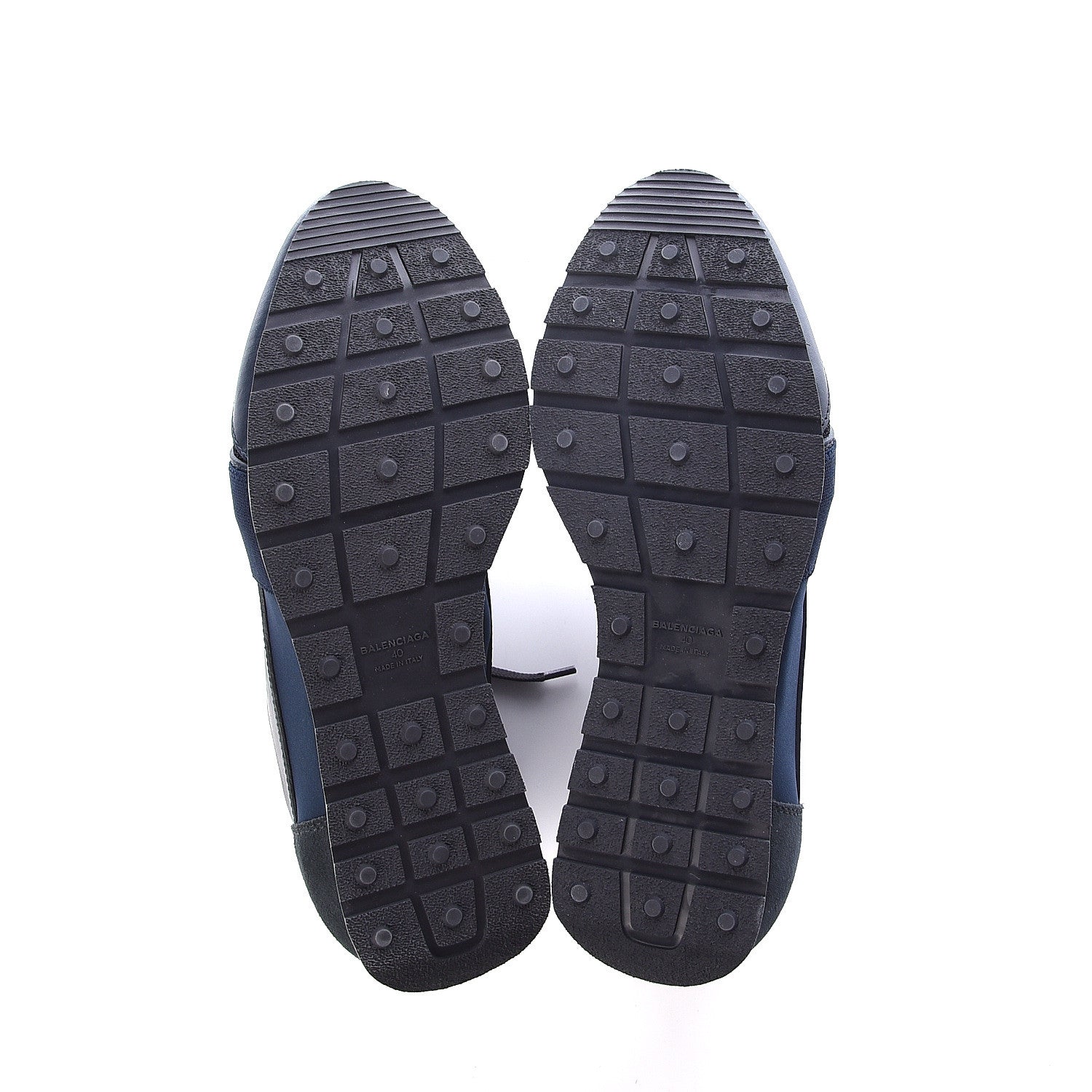 Balenciaga Mesh Calfskin Neoprene Suede Womens Race Runner Sneakers 40 Bleu Nuit 5 of 9