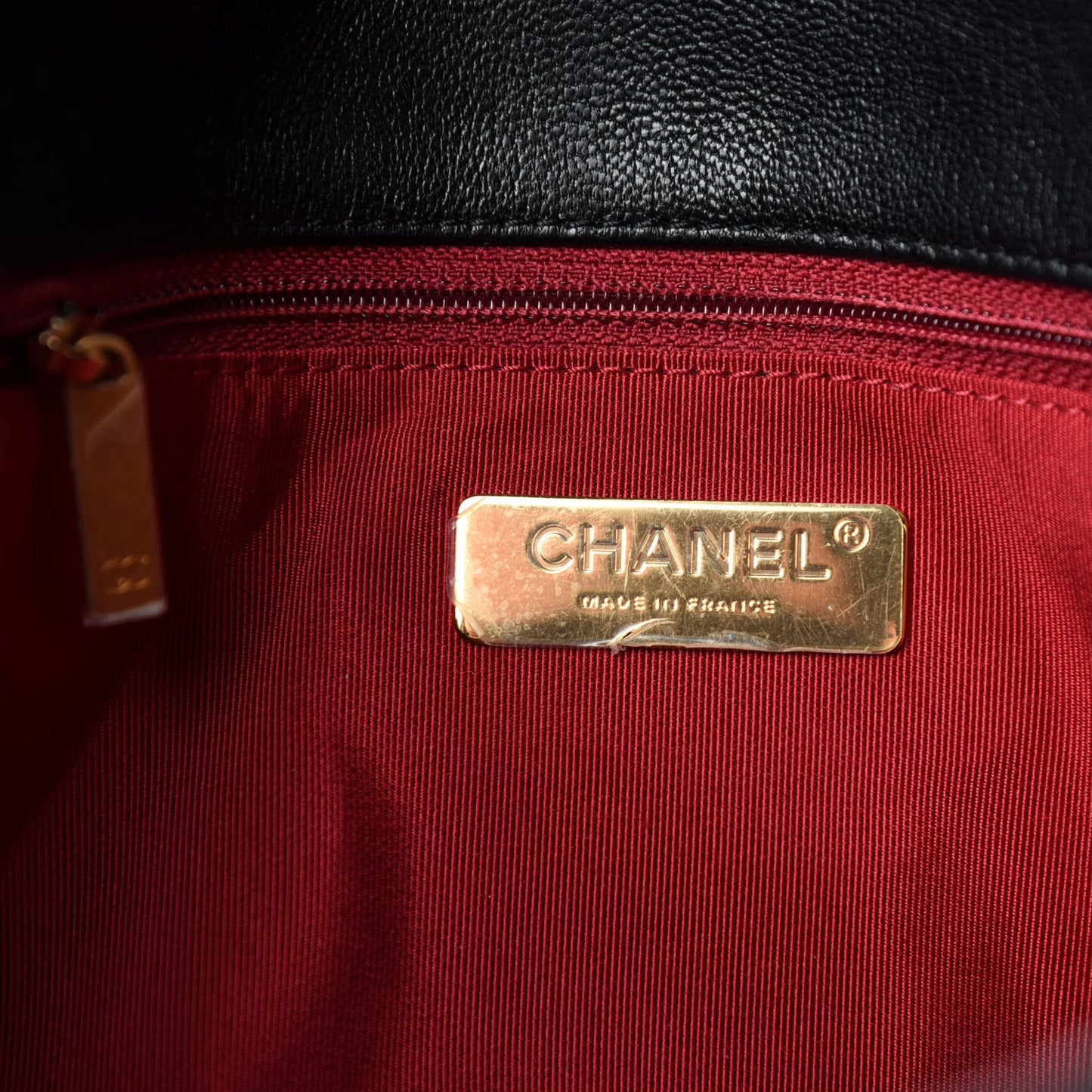 Shiny Goatskin Quilted Large Chanel 19 Flap Black