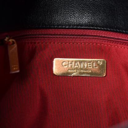 Chanel Shiny Goatskin Quilted Large Chanel 19 Flap Black 8 of 10