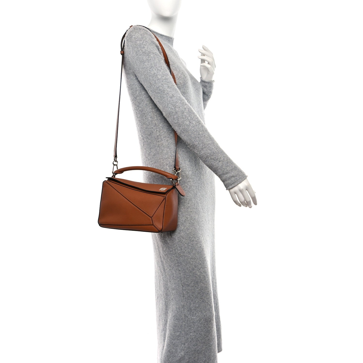 Loewe Calfskin Small Puzzle Bag Tan 2 of 8