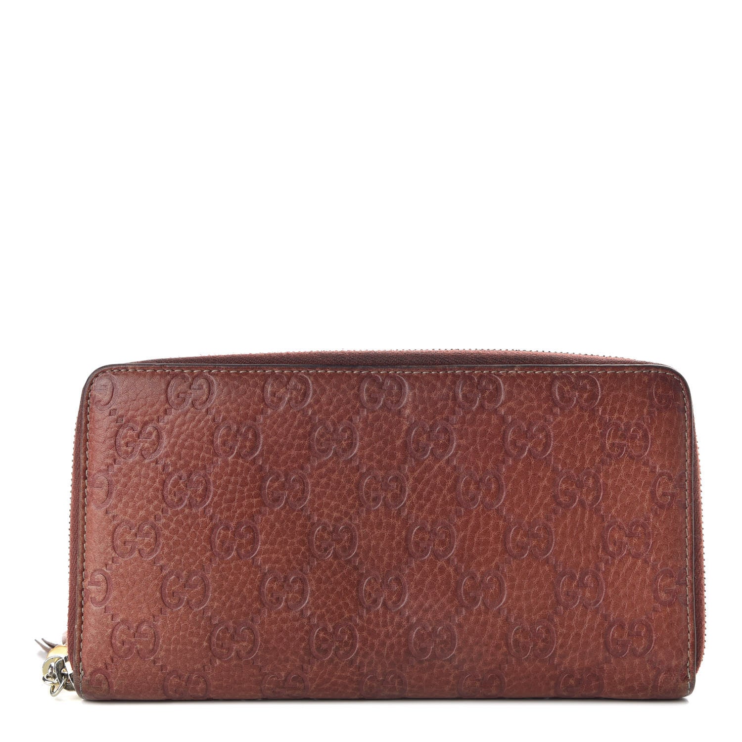 Gucci Guccissima Bamboo Tassel Zip Around Wallet Orange 1 of 8