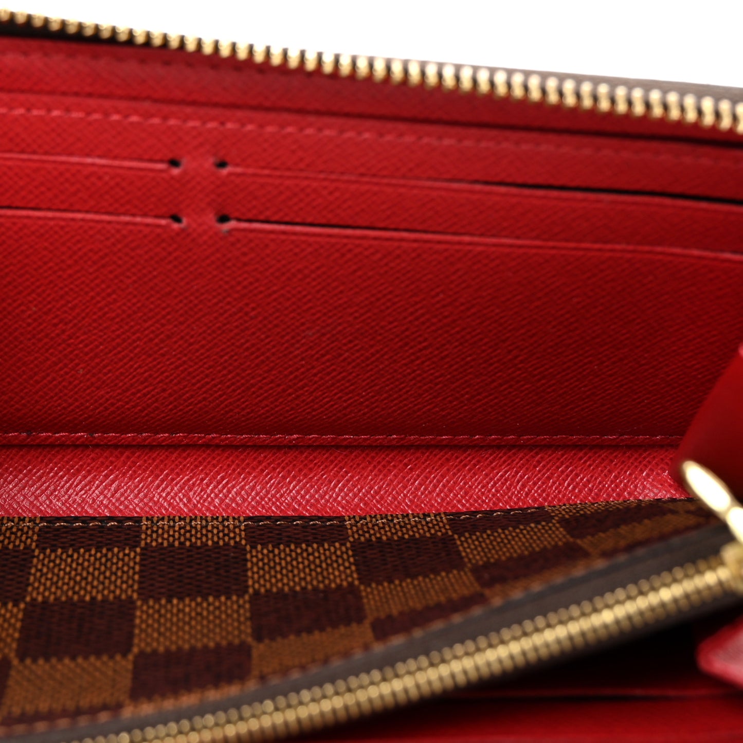 Damier Ebene Clemence Wallet Cherry