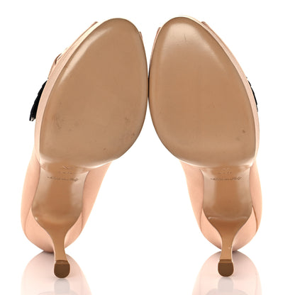 Louis Vuitton Satin Flower Embellished Pumps 38.5 Blush 5 of 8
