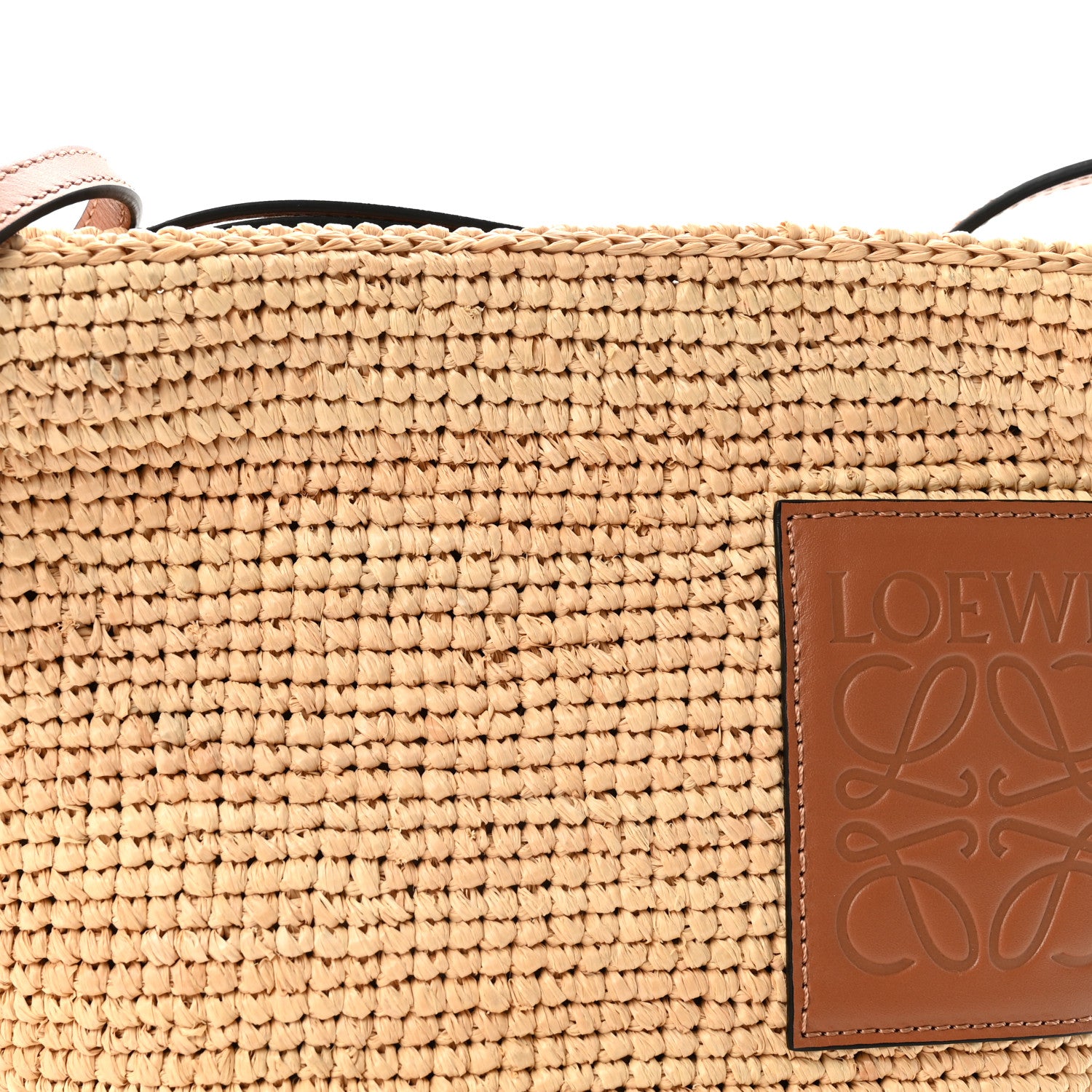 Loewe Calfskin Raffia Paulas Ibiza Pochette Bag Natural Tan 7 of 9