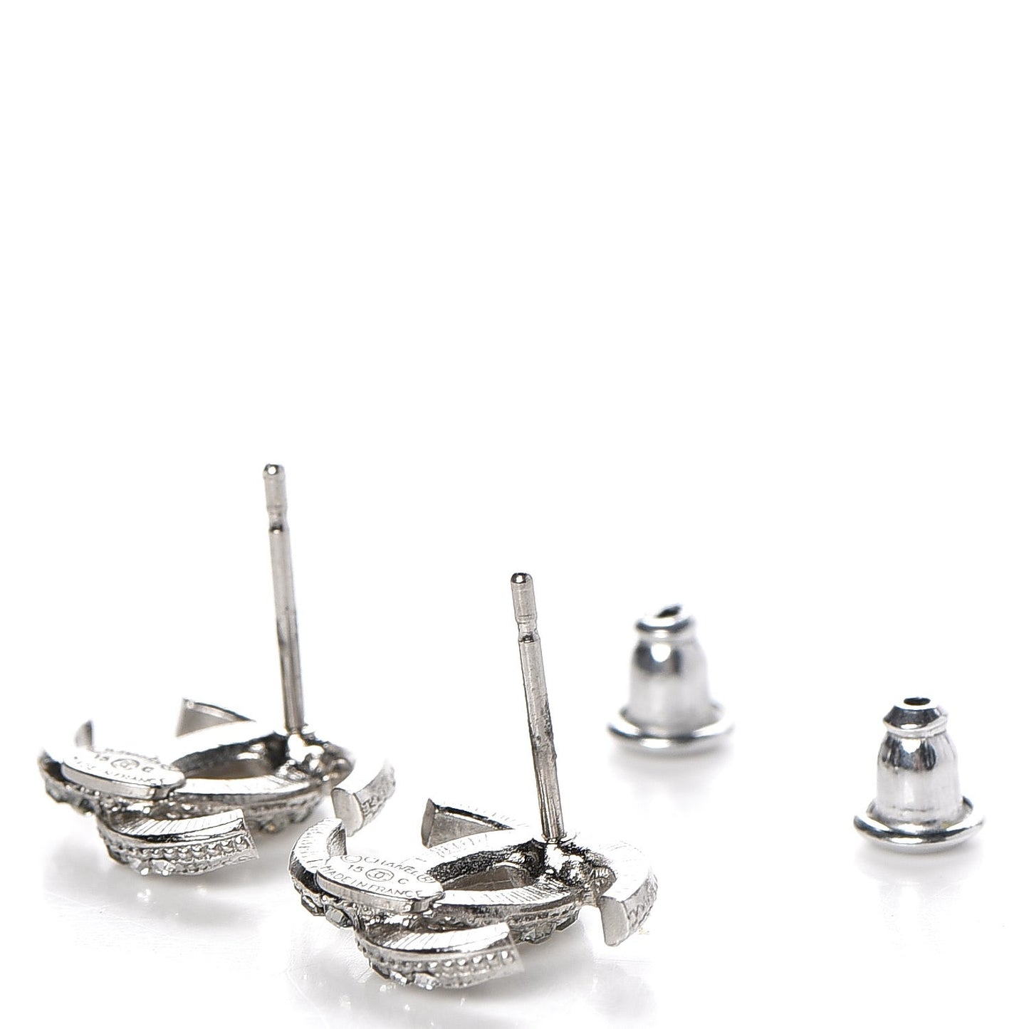 Crystal CC Moon Earrings Silver