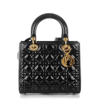 Christian Dior Patent Cannage Medium Lady Dior Black 1 of 6