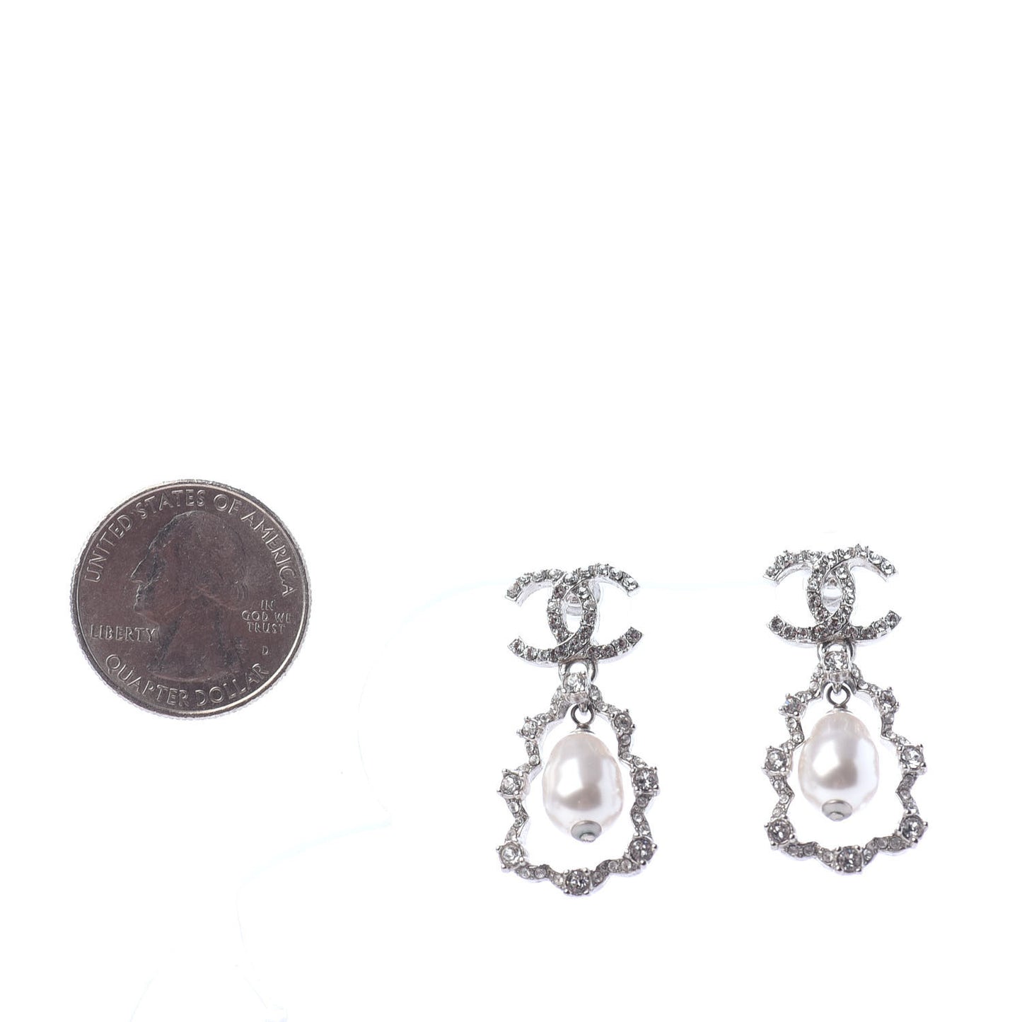 Crystal Pearl Imperial Bow Earrings Silver