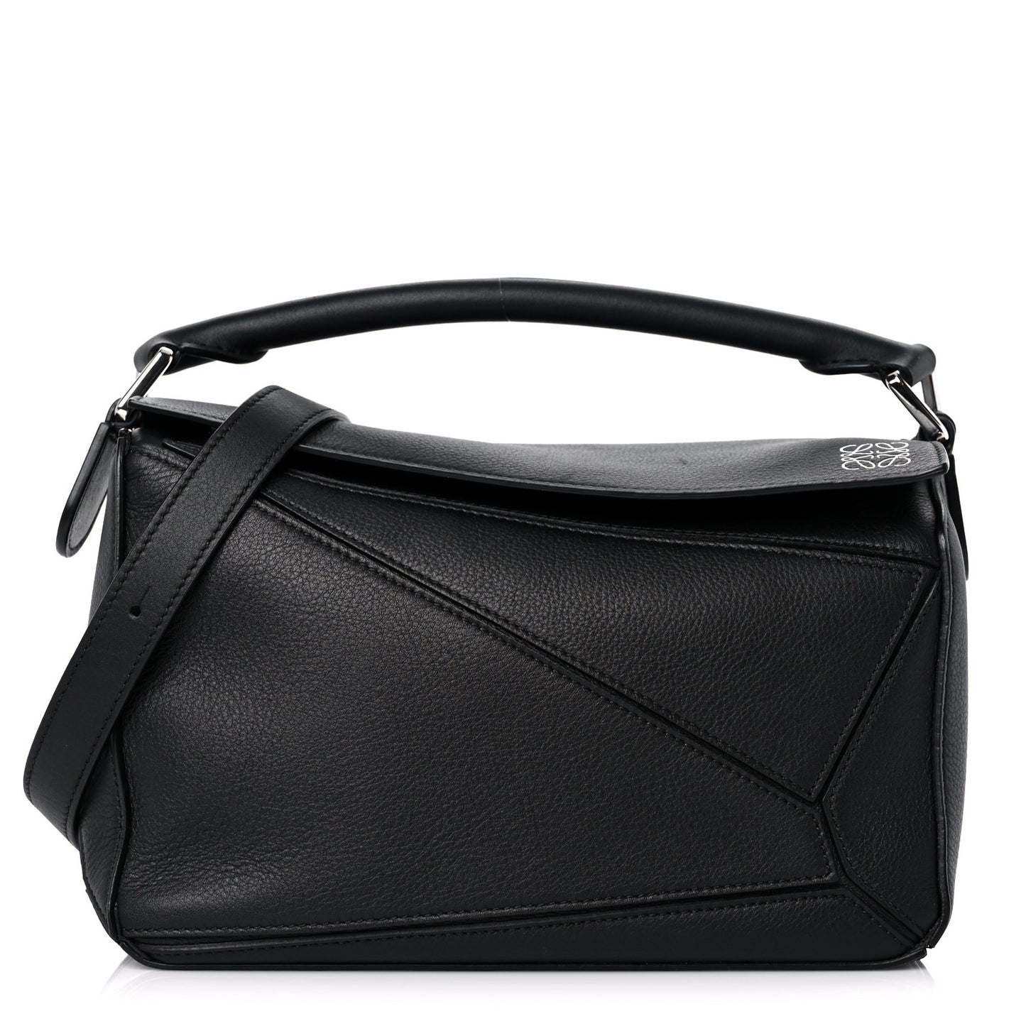 Calfskin Small Puzzle Bag Black