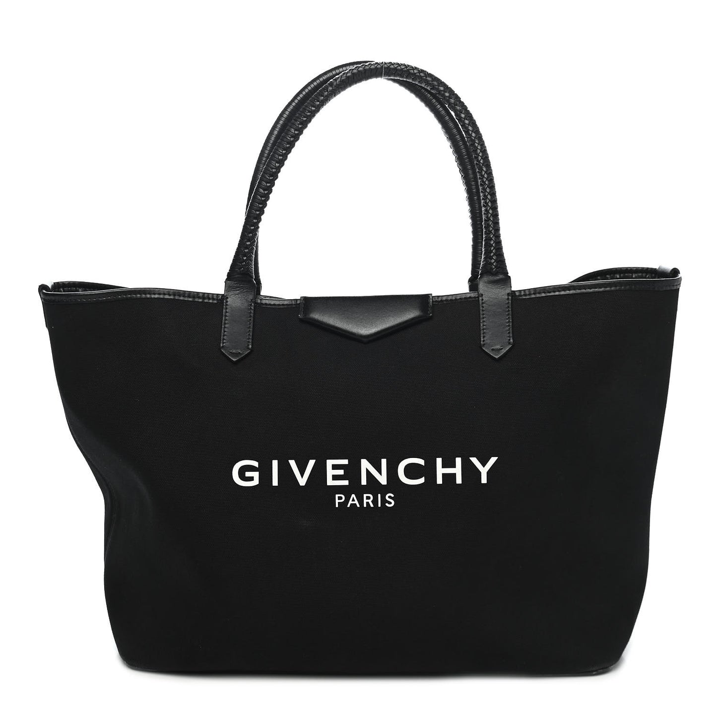 Canvas Medium Antigona Logo Tote Black