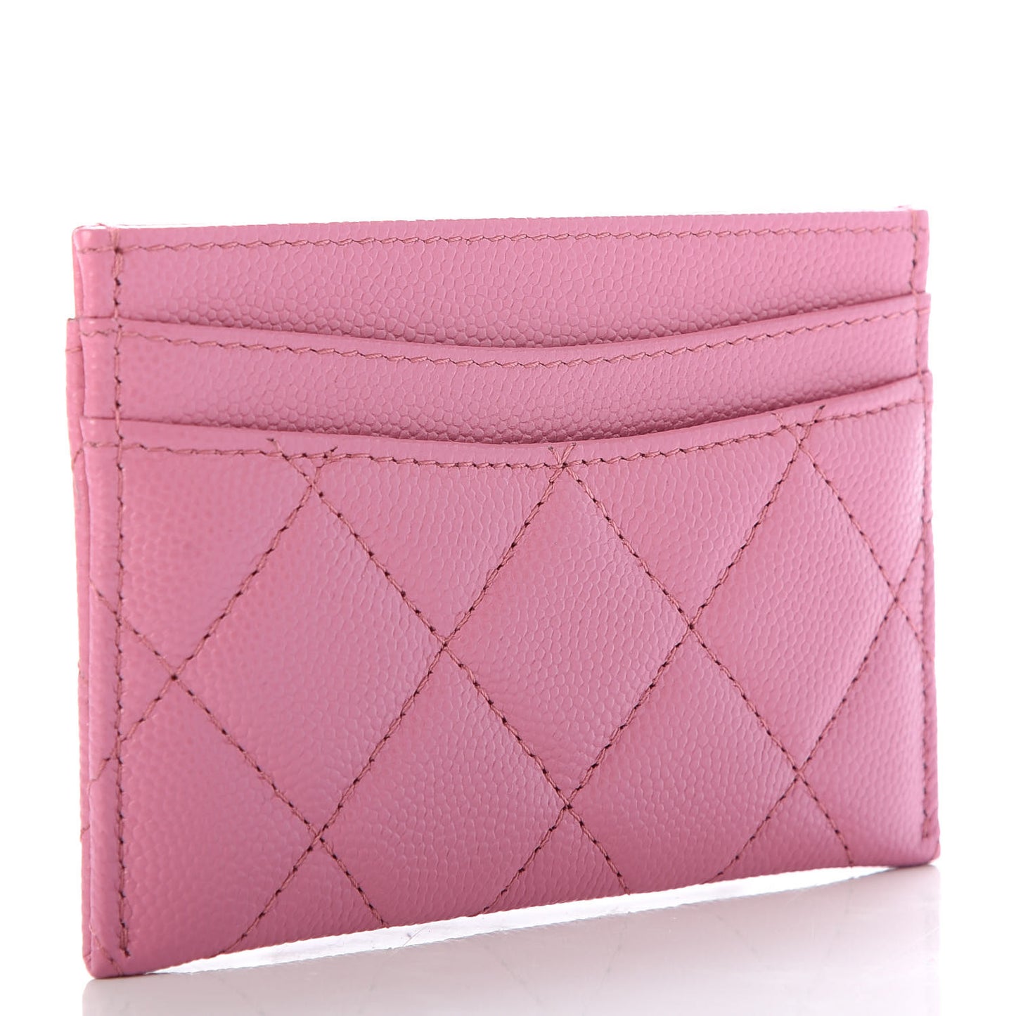 Caviar Quilted Card Holder Pink