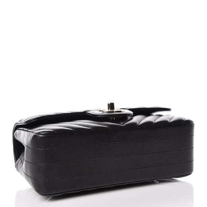 Chanel Lambskin Chevron Quilted Mini Rectangular Flap Black 4 of 10