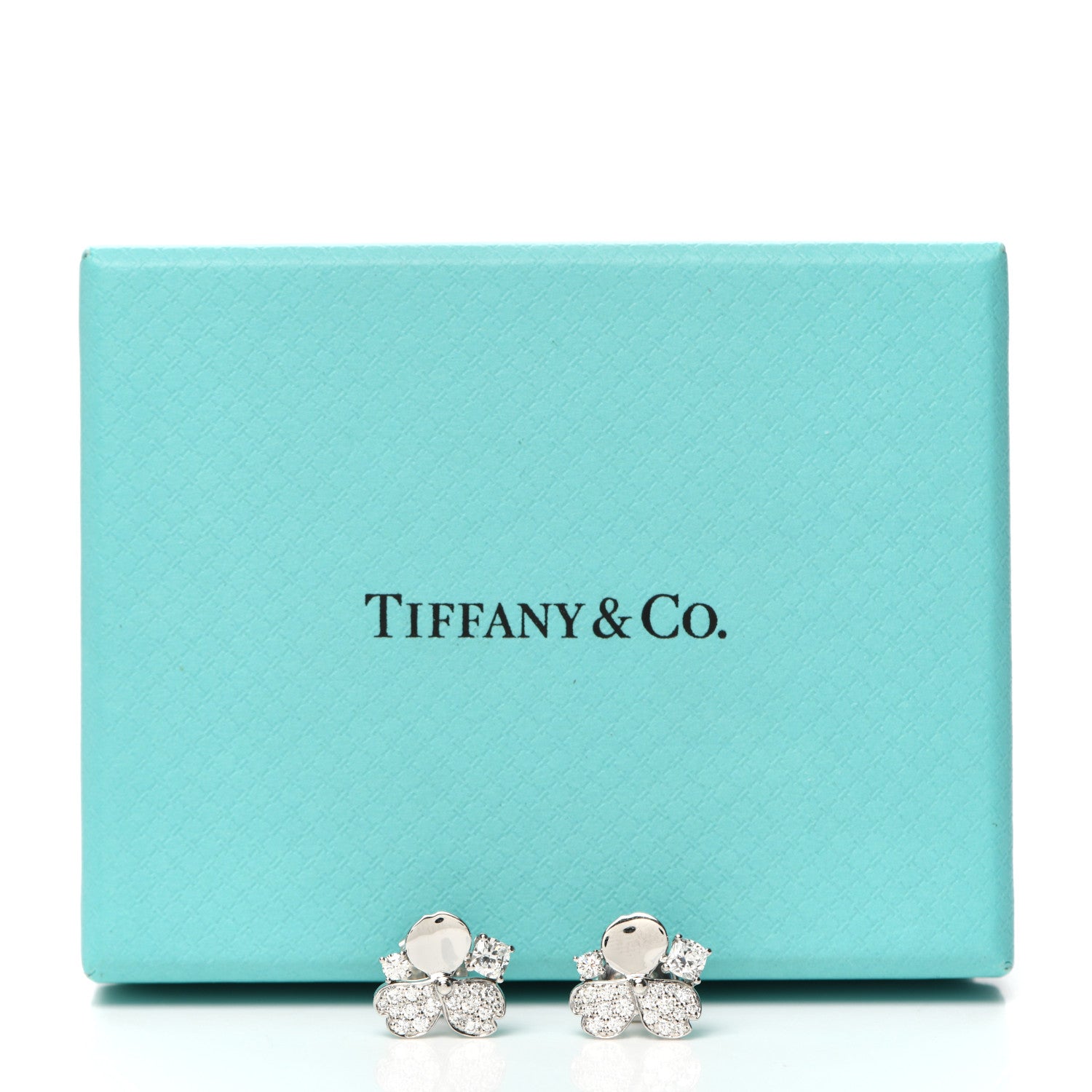 Tiffany Platinum Diamond Paper Flowers Cluster Earrings 5 of 5