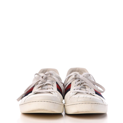 Gucci Miro Soft Calfskin Ayers Web Mens Ace Sneakers 8 White Blue 2 of 20