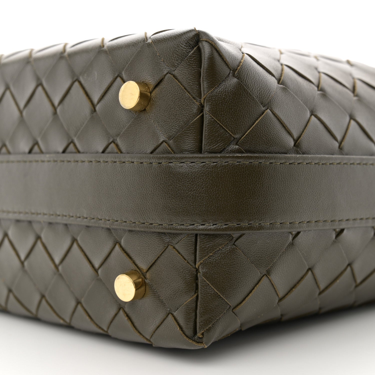 Bottega Veneta Calfskin Nappa Intrecciato Mini Wallace Kaki 10 of 11