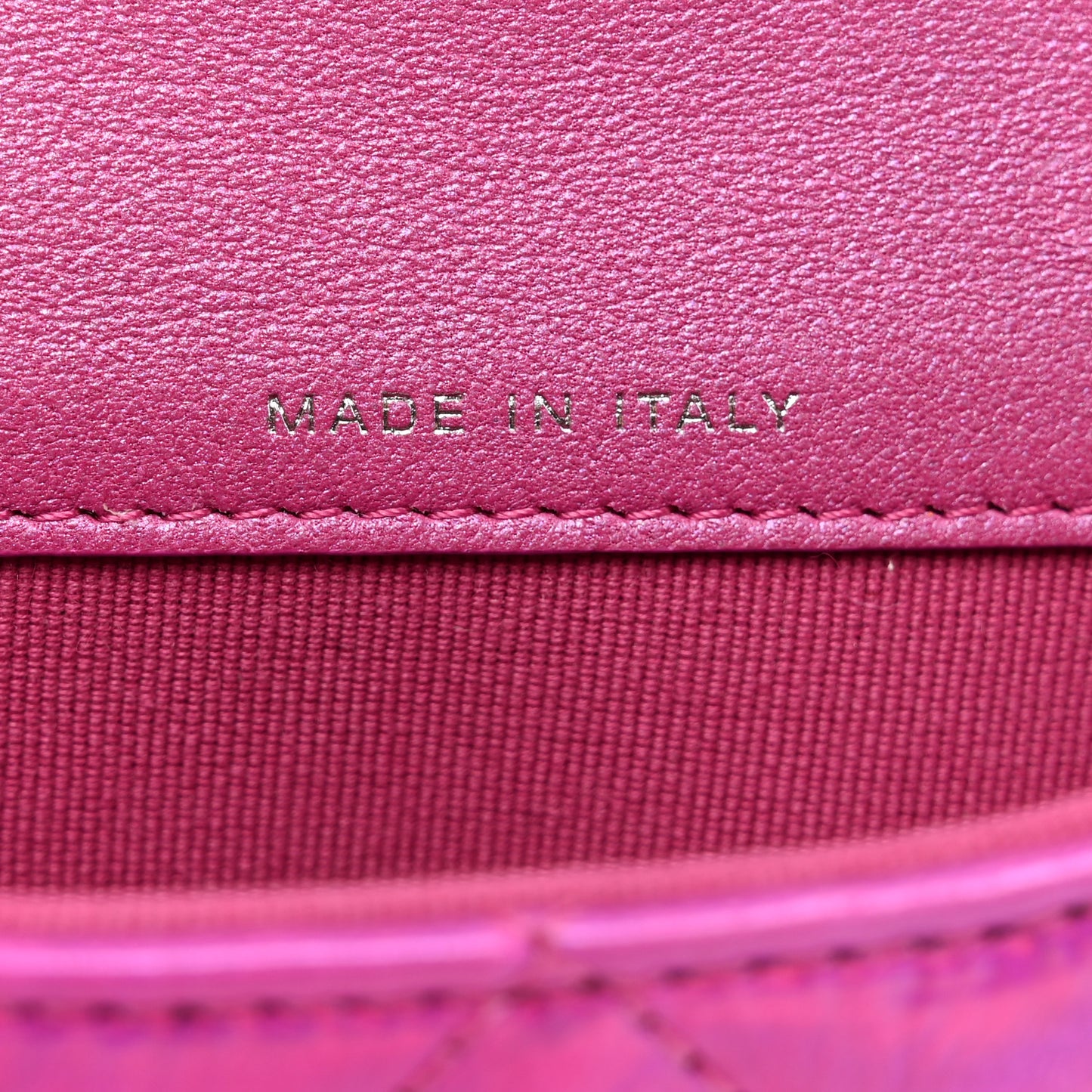 Patent Lambskin Quilted CC Hook Card Holder Pink