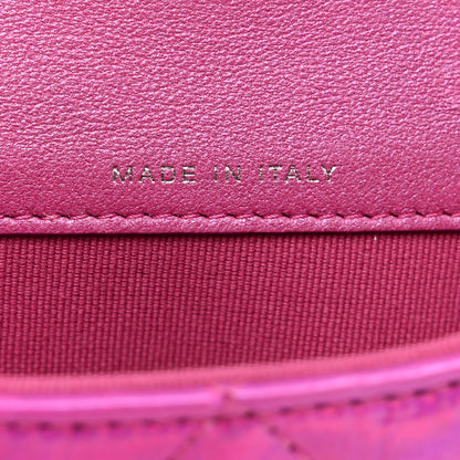 Chanel Patent Lambskin Quilted CC Hook Card Holder Pink 6 of 8