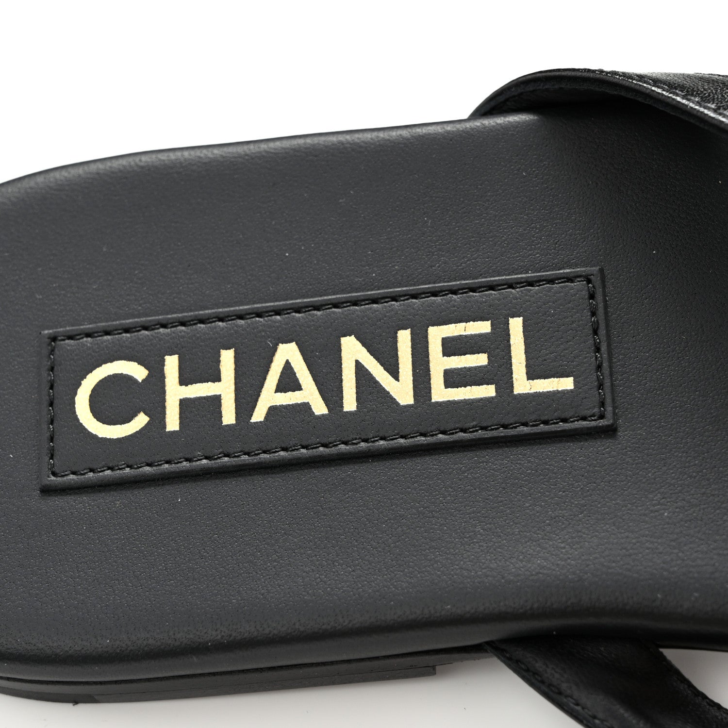 Chanel Shiny Lambskin Crystal CC Thong Sandals 40 Black 7 of 11