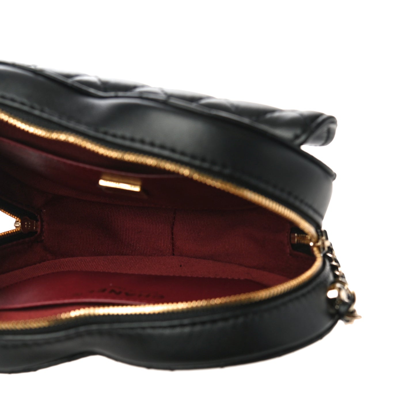 Lambskin Quilted CC In Love Heart Bag Black