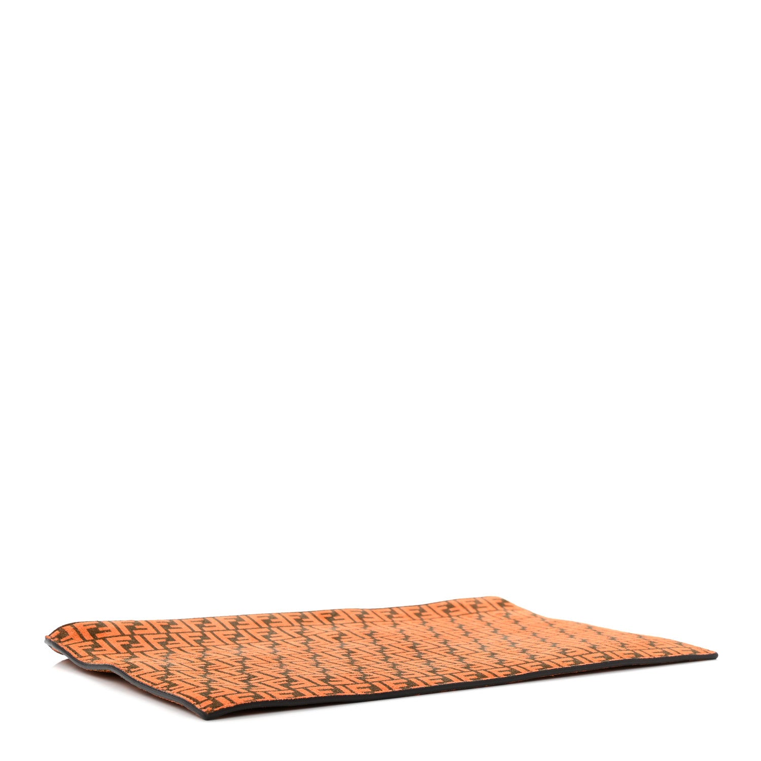 Fendi Suede Vitello King Micro FF Medium Flat Pouch Arancio Marrone White Ice 4 of 7