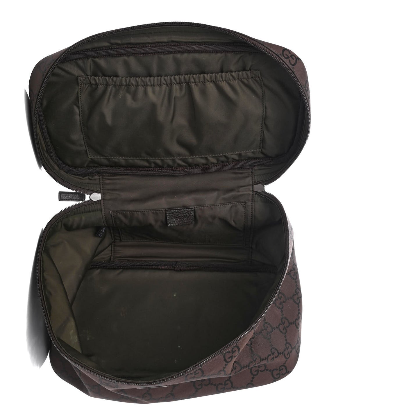 Nylon Monogram Large Cosmetic Case Brown