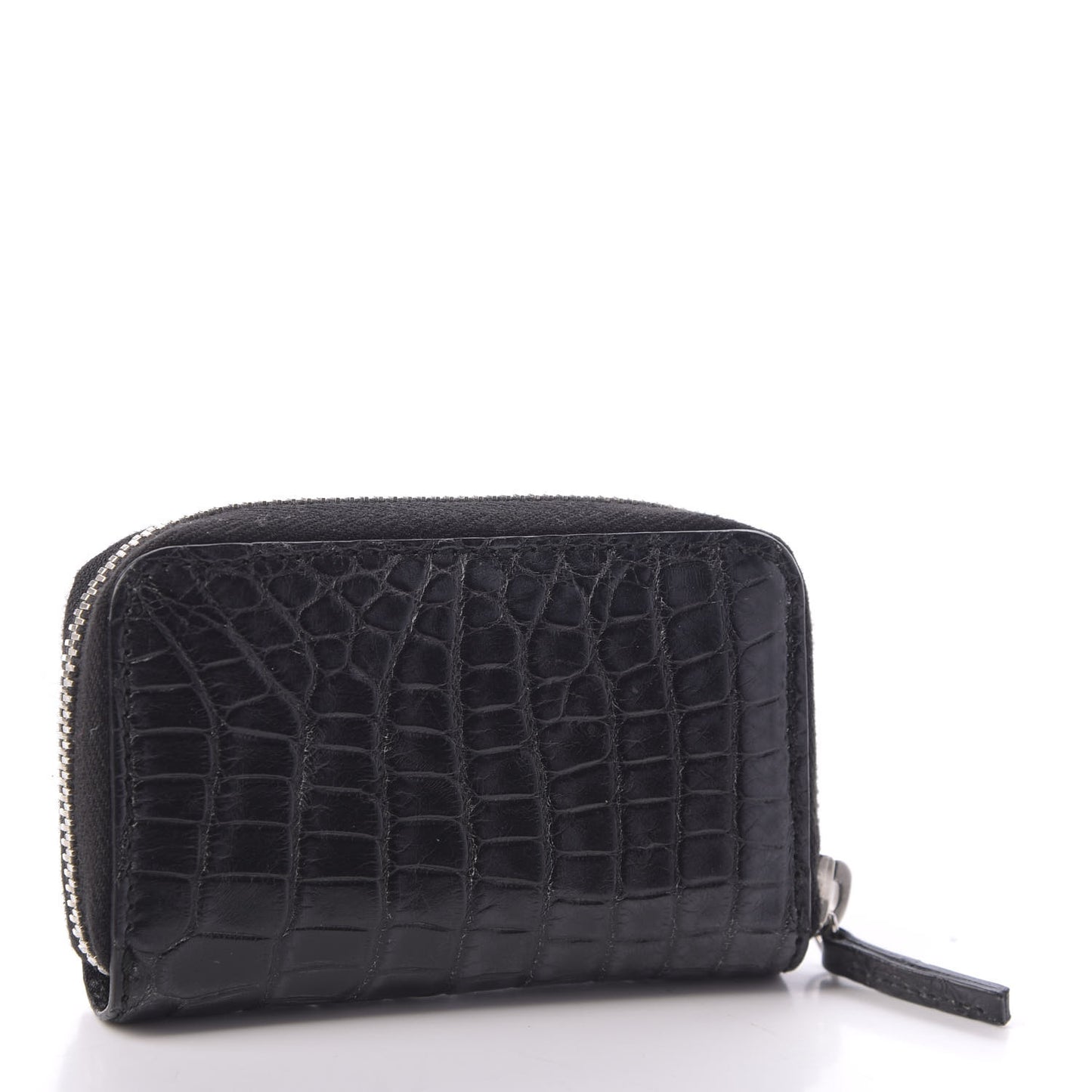 Crocodile Zip Around Card Case Black