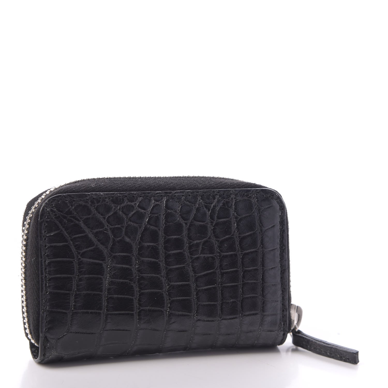 Gucci Crocodile Zip Around Card Case Black 3 of 8