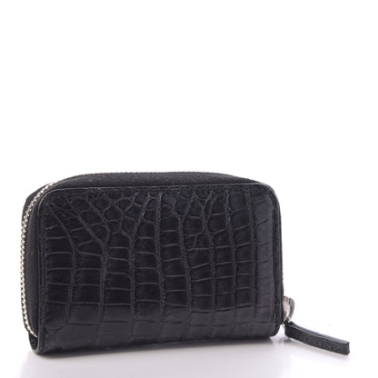 Gucci Crocodile Zip Around Card Case Black 3 of 8