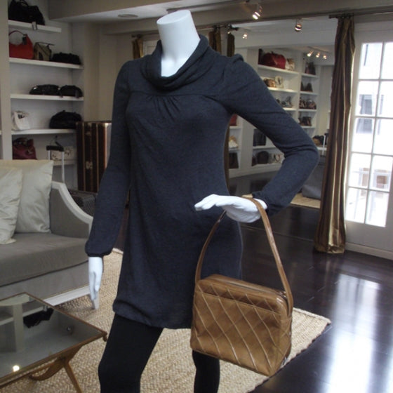 Patent Leather CC Shoulder Bag Beige